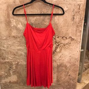 Red open-back dress